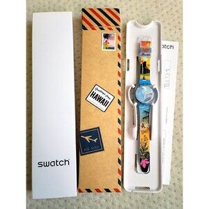 NIB Swatch Hawaii Exclusive Destination Watch Pau Hana Time GZ339